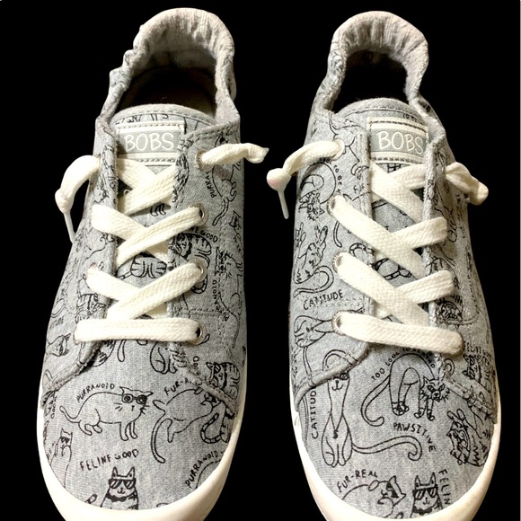 Skechers Shoes - Bob's from Skechers slip-on shoes women sz 8 gray 33425 Bingo Kitty City